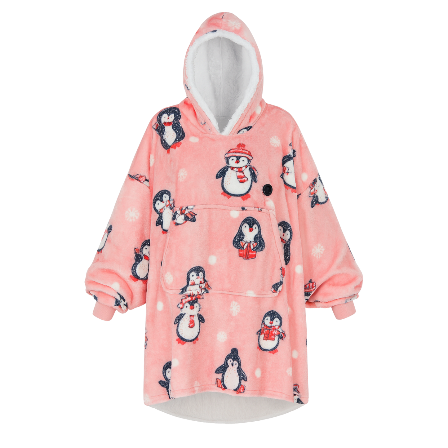 Snuggl™ Heated Blanket Hoodie — Oversized Sherpa Warmth with Rechargeable Battery